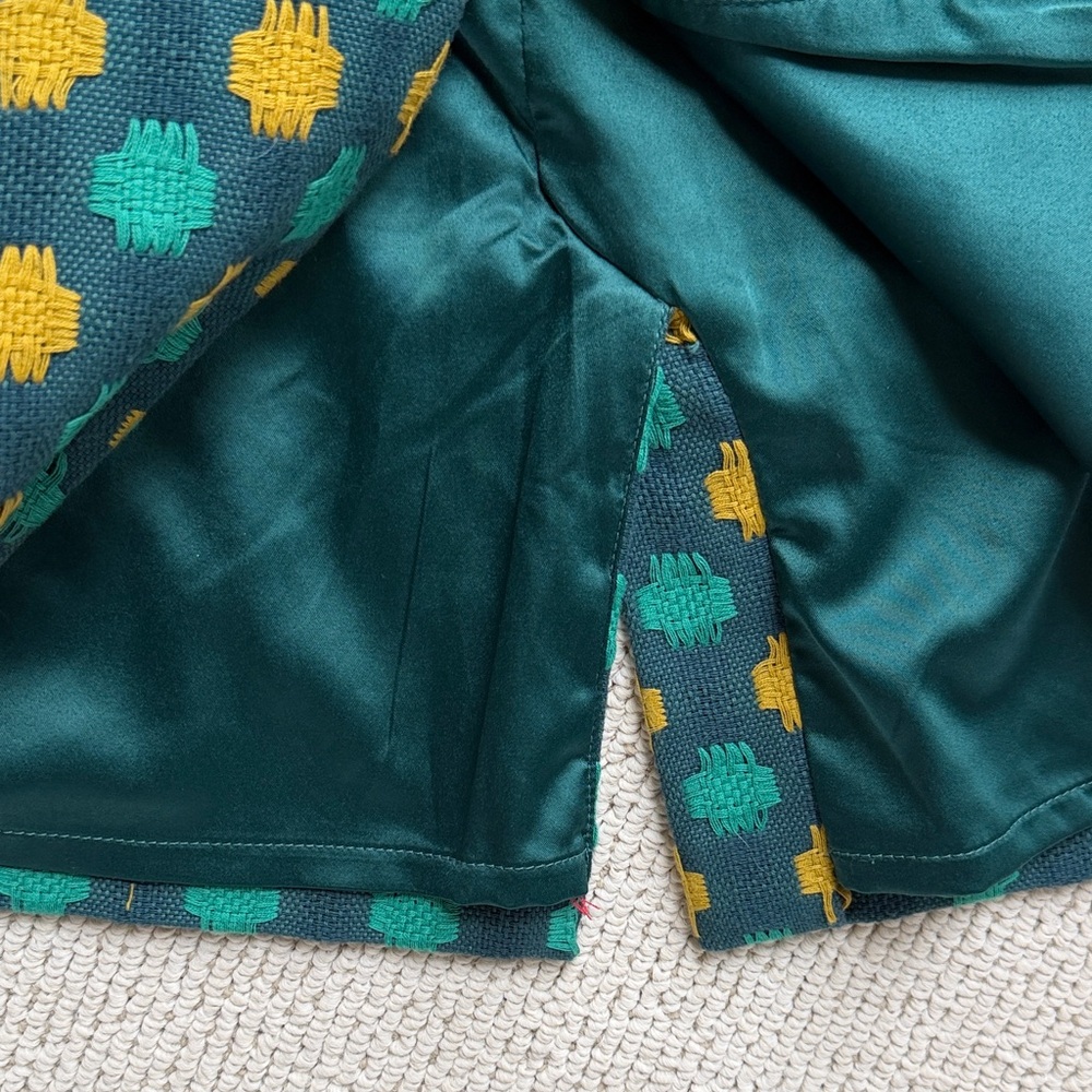 Boden Teal and Mustard Polka-Dot Knit Pencil Skirt🌿 - Picture 5 of 7